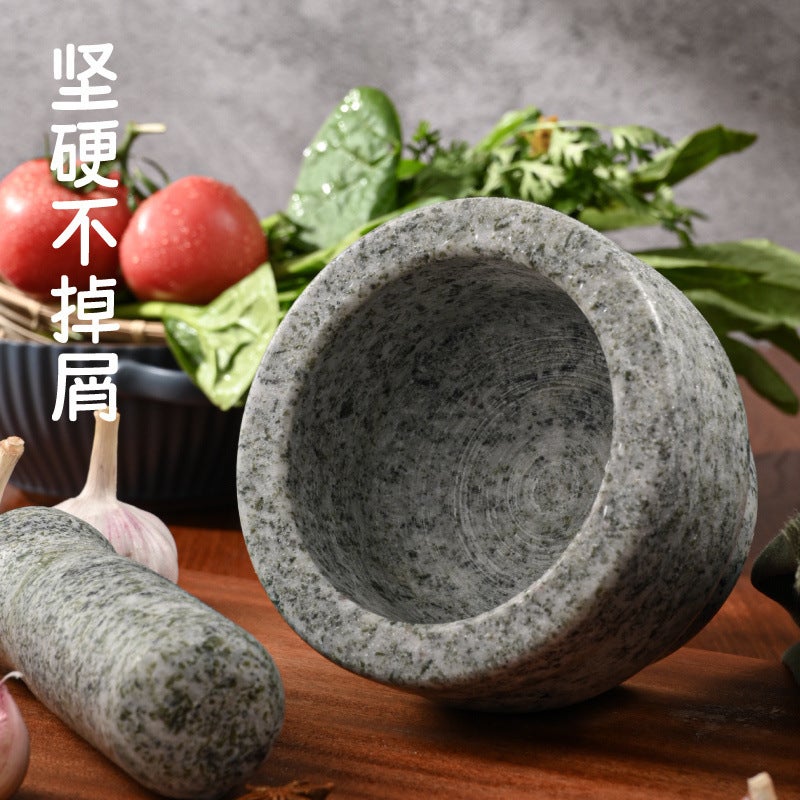 Household Garlic Mortar And Pestle Natural Stone Grinding Jar For Grinding Garlic Paste Original Stone Grinding Garlic Press Stone Mortar - Image 5